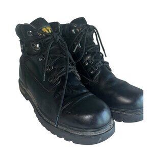 Caterpillar Men's Second Shifter Work Boots Soft Toe Sz 8 Wide Black Leather